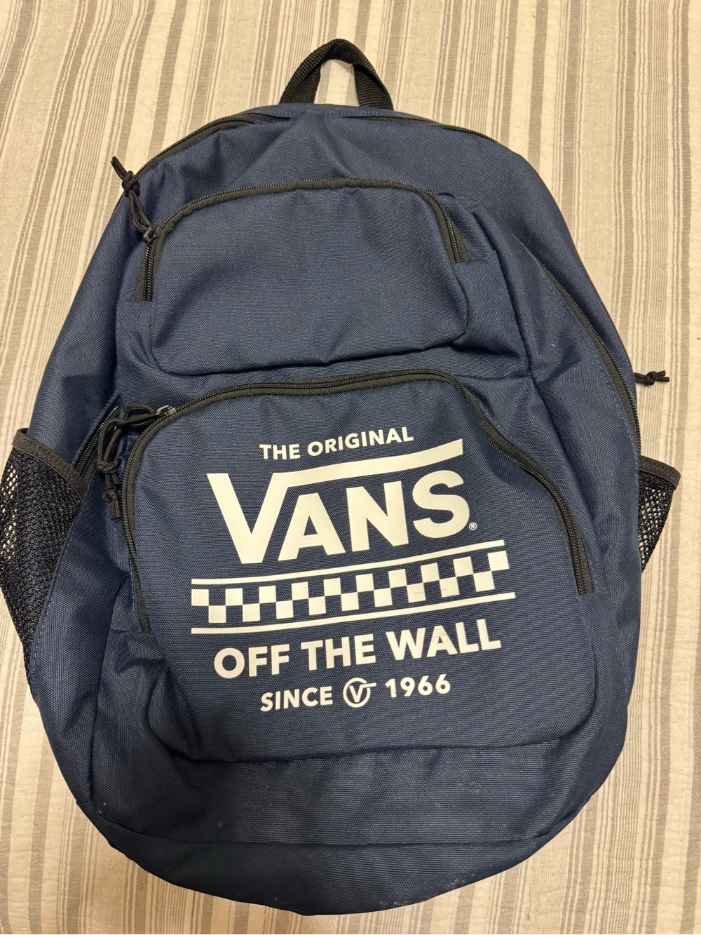 Vans Navy Blue 'Off The Wall' Logo Backpack